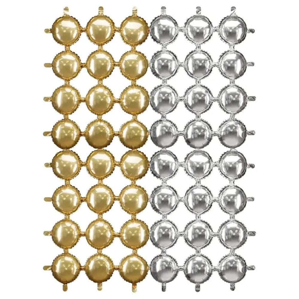 Hot PartyDeco sp. z o.o. Folieballon Backdrop Rund Guld/Sølv