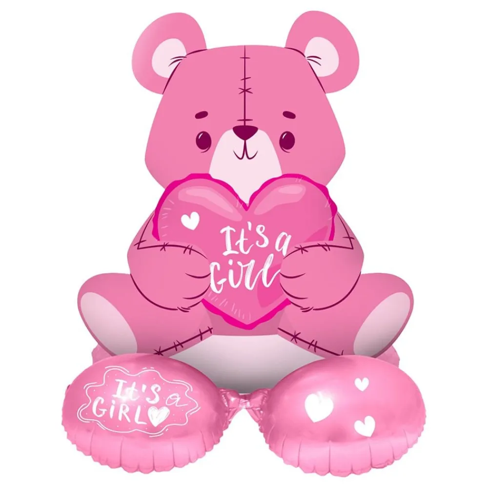 Online Folat B.V. Folieballon Bjørn It's a Girl Lyserød