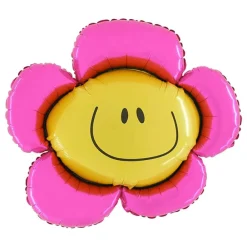 New Ballongkungen AB Folieballon Blomst Smiley Lyserød