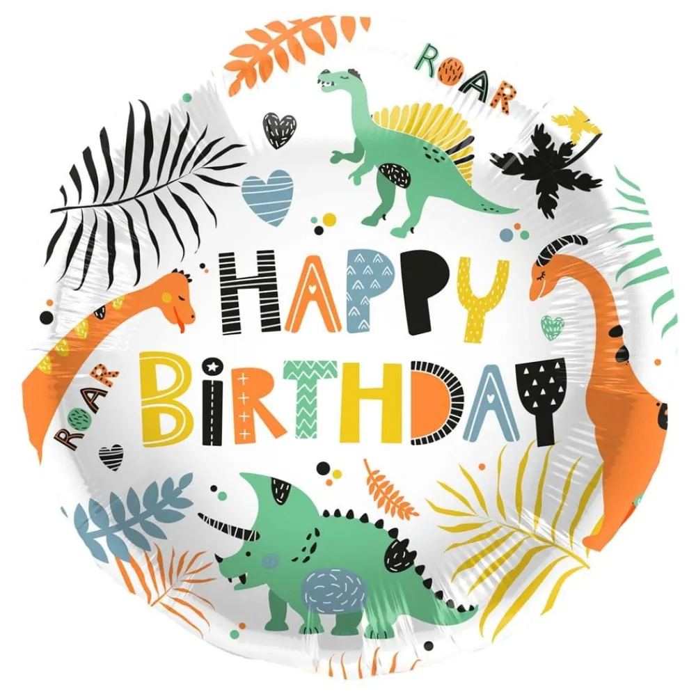 Clearance Folat B.V. Folieballon Dino Roar Happy Birthday