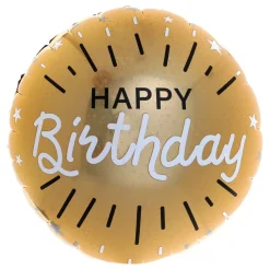 New Santex Folieballon Happy Birthday Guld