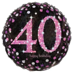 Reithmüller Europe GmbH Folieballon 40 Happy Birthday Lyserød Sparkling - Balloner