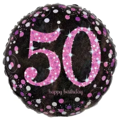 Reithmüller Europe GmbH Folieballon 50 Happy Birthday Lyserød Sparkling - Balloner