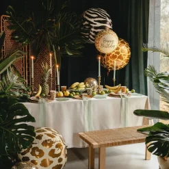PartyDeco sp. z o.o. Folieballon Happy Birthday Leopardmønster - Balloner