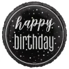 Unique UK Inc t/as Unique Party Folieballon Happy Birthday Sort/Sølv - Balloner