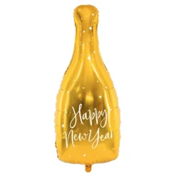 PartyDeco sp. z o.o. Folieballon Happy New Year Flaske Guld