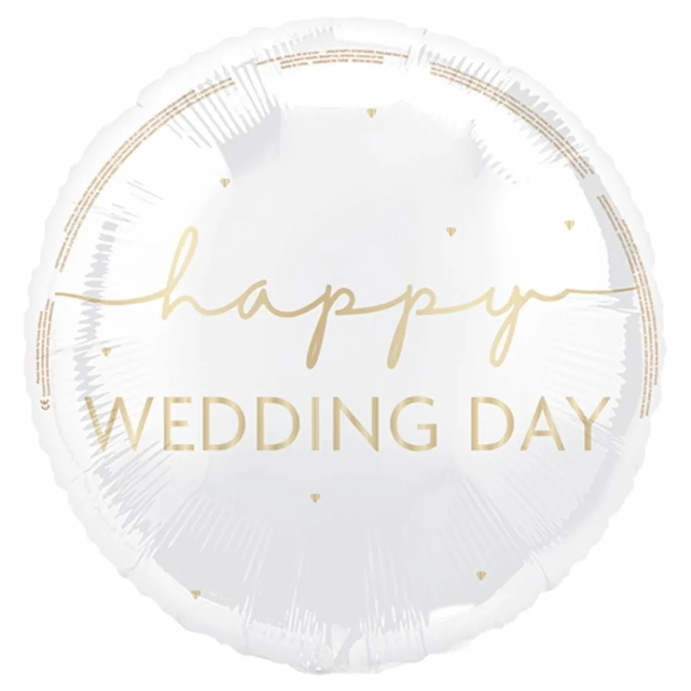 Discount Unique UK Inc t/as Unique Party Folieballon Happy Wedding Day Hvid