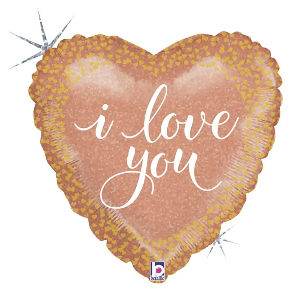 Best Ballongkungen AB Folieballon Hjerte I Love You Roséguld