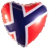 Ballongkungen AB Folieballon Hjerte Norske Flag - Balloner