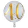 Santex Folieballon 40 Hvid/Guld - Balloner