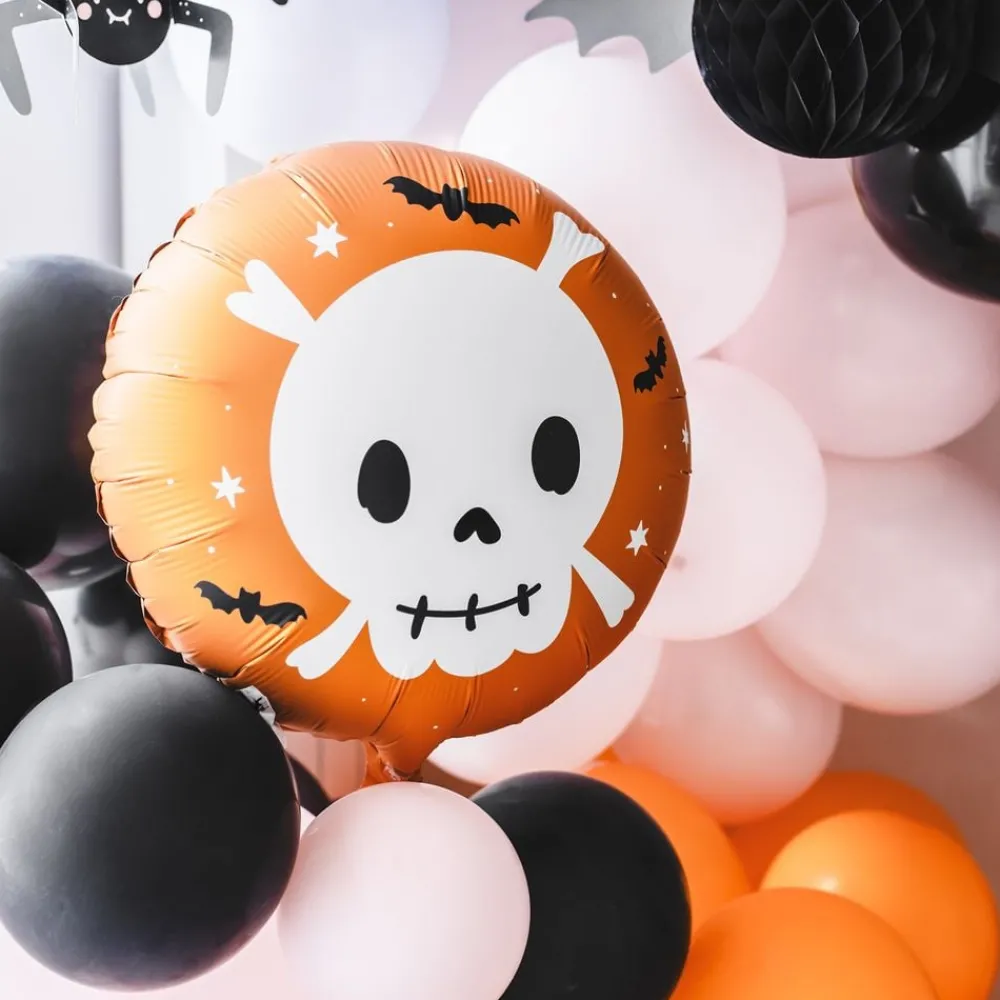 PartyDeco sp. z o.o. Folieballon Kranium Orange - Balloner