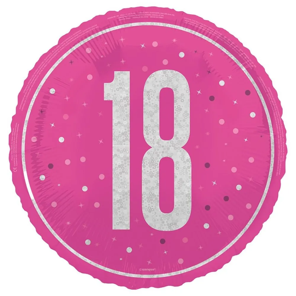 Discount Unique UK Inc t/as Unique Party Folieballon 18 Lyserød/Sølv