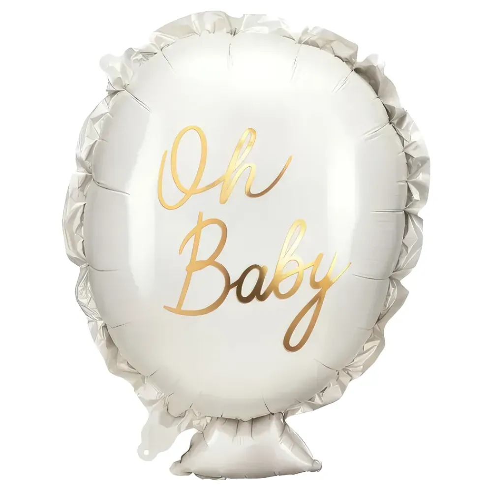 PartyDeco sp. z o.o. Folieballon Oh Baby Hvid - Balloner