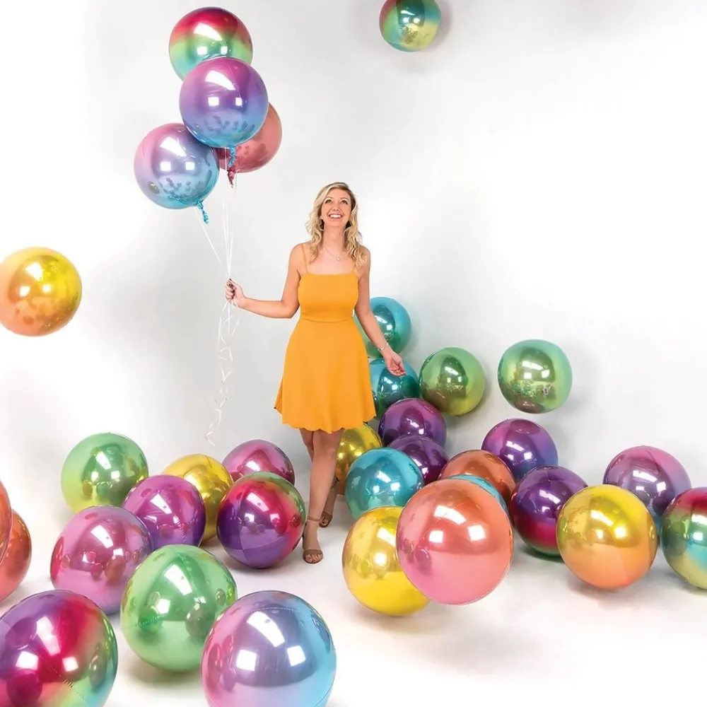 New Reithmüller Europe GmbH Folieballon Orbz Ombré Regnbuefarvet