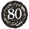 Reithmüller Europe GmbH Folieballon Rund Sparkling Birthday 80 - Oppyntning|Balloner
