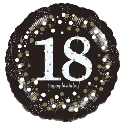 Reithmüller Europe GmbH Folieballon Rund Sparkling Birthday 18 - Oppyntning|Balloner
