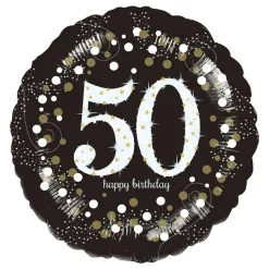 Reithmüller Europe GmbH Folieballon Rund Sparkling Birthday 50 - Oppyntning|Balloner