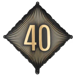 PartyDeco sp. z o.o. Folieballon 40 Sort/Guld - Balloner
