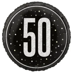 Online Unique UK Inc t/as Unique Party Folieballon 50 Sort/Sølv