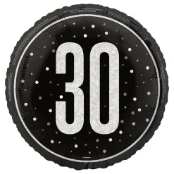 Sale Unique UK Inc t/as Unique Party Folieballon 30 Sort/Sølv
