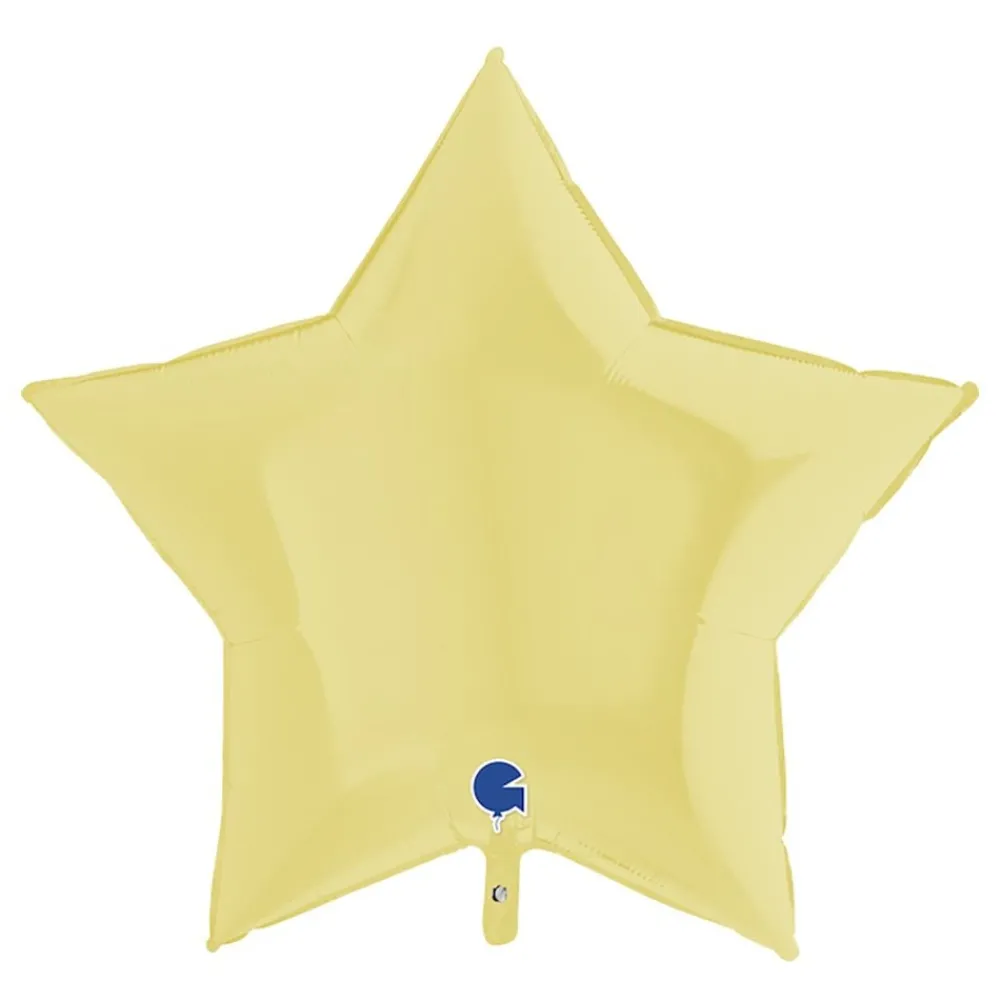 Ballongkungen AB Folieballon Stjerne Pastelgul Mat - Balloner