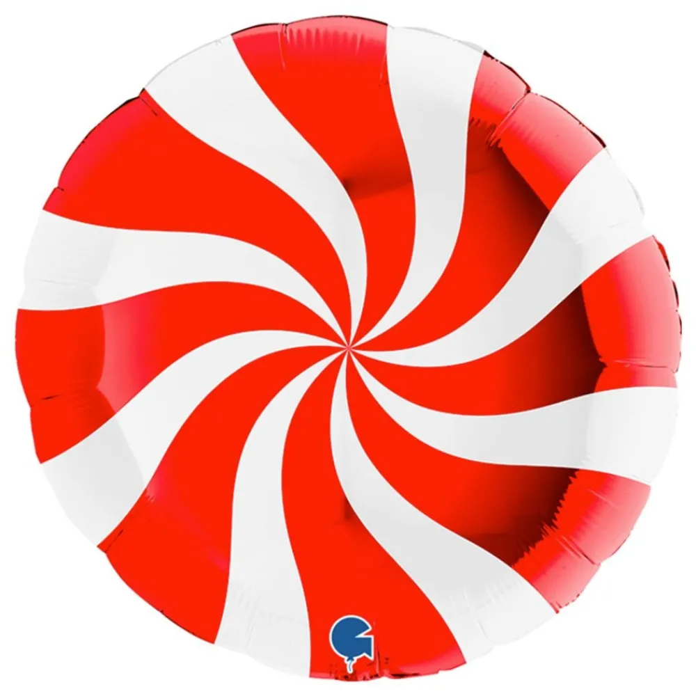 Clearance Ballongkungen AB Folieballon Swirly Hvid/Rød