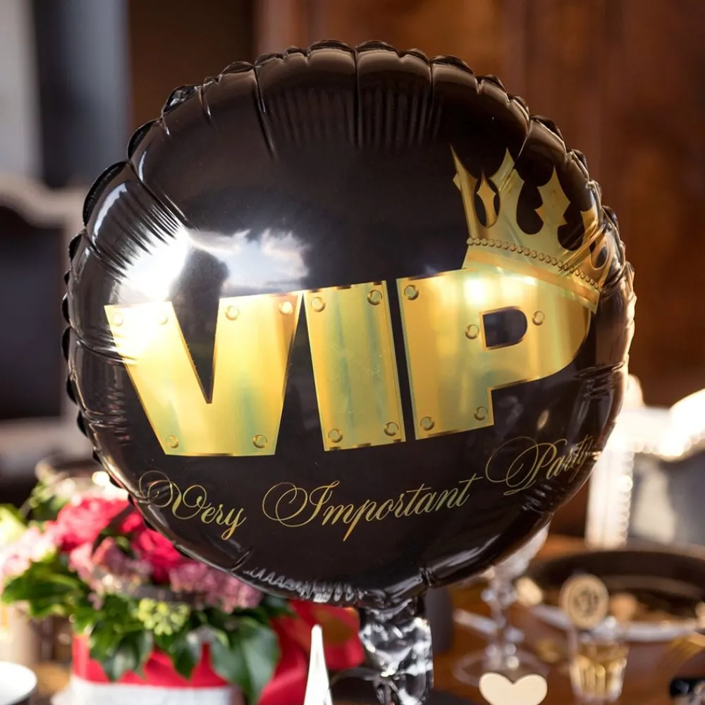 Santex Folieballon VIP Sort/Guld - Eventartikler|Balloner