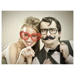 PartyDeco sp. z o.o. Fotoprops Moustacher Sorte - Tilbehør|Oppyntning