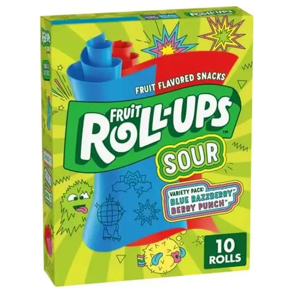 USA Godis AB Fruit Roll-Ups Sour Blue Raspberry Berry Punch - Slik