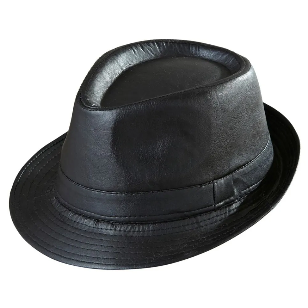 Widmann S.r.l. Gangsterhat i Læderlook - Kostumetema|Hatte