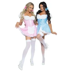 Best Leg Avenue Europe Gingham Lyseblå Kjole Kostume Deluxe
