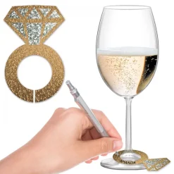 Outlet Three Sixty Degrees Ltd Glasmarkører Diamantringe Guld Glimmer