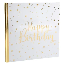 Online Santex Gæstebog Happy Birthday Hvid/Guld