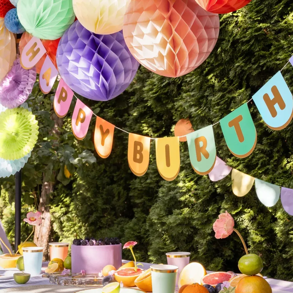 PartyDeco sp. z o.o. Guirlande Happy Birthday Flerfarvet - Oppyntning