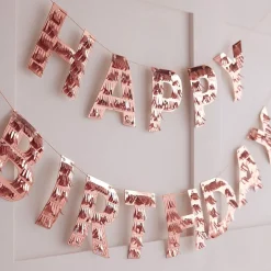 Ginger Ray Ltd Guirlande Happy Birthday Fringe Roséguld - Oppyntning