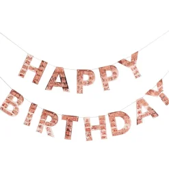 Ginger Ray Ltd Guirlande Happy Birthday Fringe Roséguld - Oppyntning