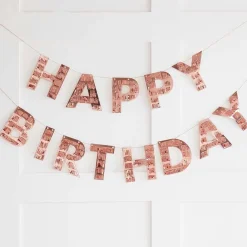 Ginger Ray Ltd Guirlande Happy Birthday Fringe Roséguld - Oppyntning