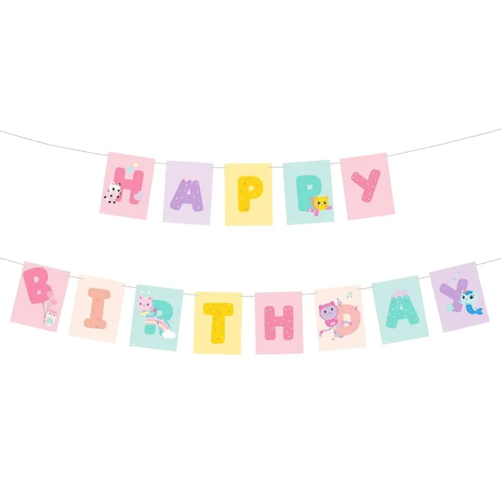 Discount PartyDeco sp. z o.o. Guirlande Happy Birthday Gabbys Dukkehus