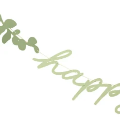 CG Global Products Ltd Guirlande Happy Birthday Grønne Blade Botanic - Oppyntning
