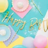 PartyDeco sp. z o.o. Guirlande Happy Birthday Guld Metallic - Oppyntning