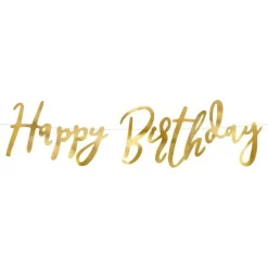PartyDeco sp. z o.o. Guirlande Happy Birthday Guld Metallic - Oppyntning