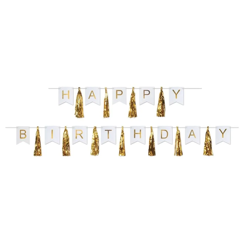Best Three Sixty Degrees Ltd Guirlande Happy Birthday Kvaster Guld