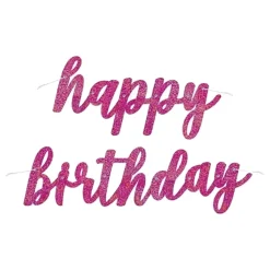 Online Unique UK Inc t/as Unique Party Guirlande Happy Birthday Pink/Glitter