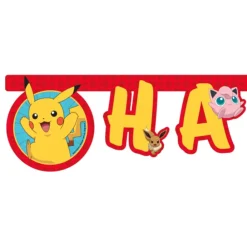 Globos Europe B.V. Guirlande Happy Birthday Pokémon - Oppyntning|Merchandise