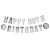 CG Global Products Ltd Guirlande Happy Birthday Silver Disco Personlig