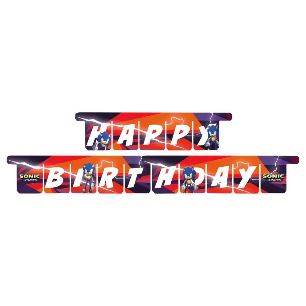 Santex Guirlande Happy Birthday Sonic Prime™ - Oppyntning|Merchandise