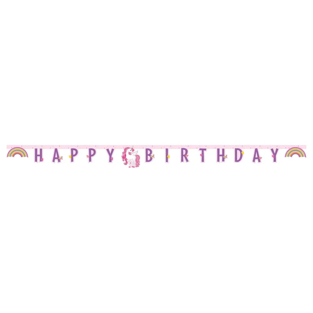 Globos Europe B.V. Guirlande Happy Birthday Unicorn - Oppyntning