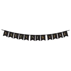 PartyDeco sp. z o.o. Guirlande Happy New Year DIY Sort/Guld - Oppyntning
