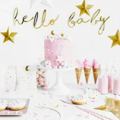 Online PartyDeco sp. z o.o. Guirlande Hello Baby Guld Metallic