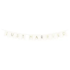 Discount PartyDeco sp. z o.o. Guirlande Just Married Hvid/Guld